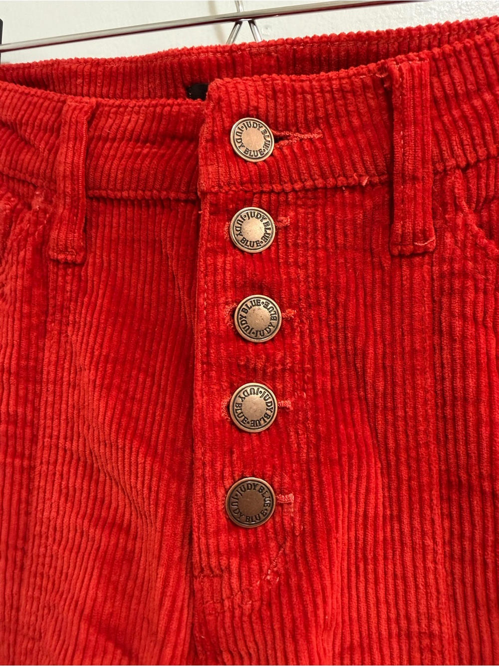 Judy Blue High Rise Button Fly Ankle Straight Corduroy Pants Rust Red Size 5/27 - Picture 4 of 14